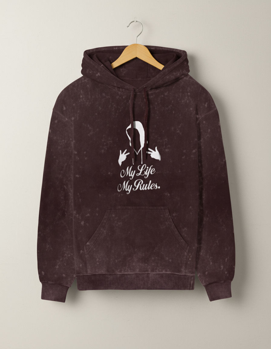 my life my rules  Washed Hoodie