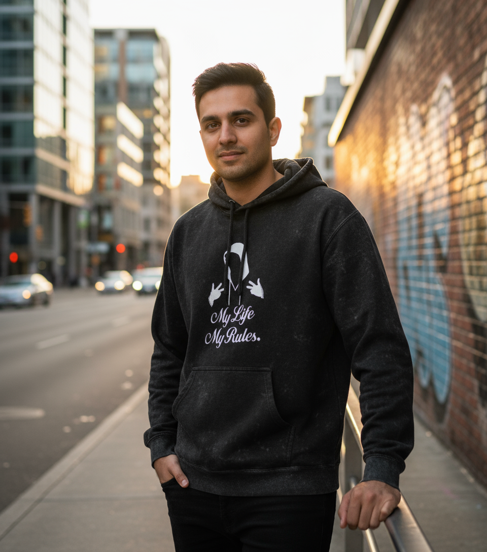 my life my rules  Washed Hoodie